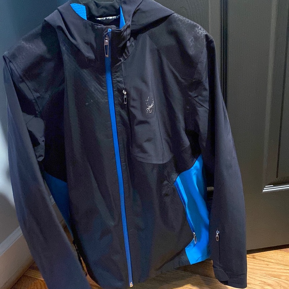 Spyder Unisex ski jacket size Medium Blue Black